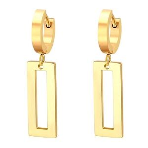 18K GOLD PLATED STAINLESS STEEL EARRINGS, INTENSITY